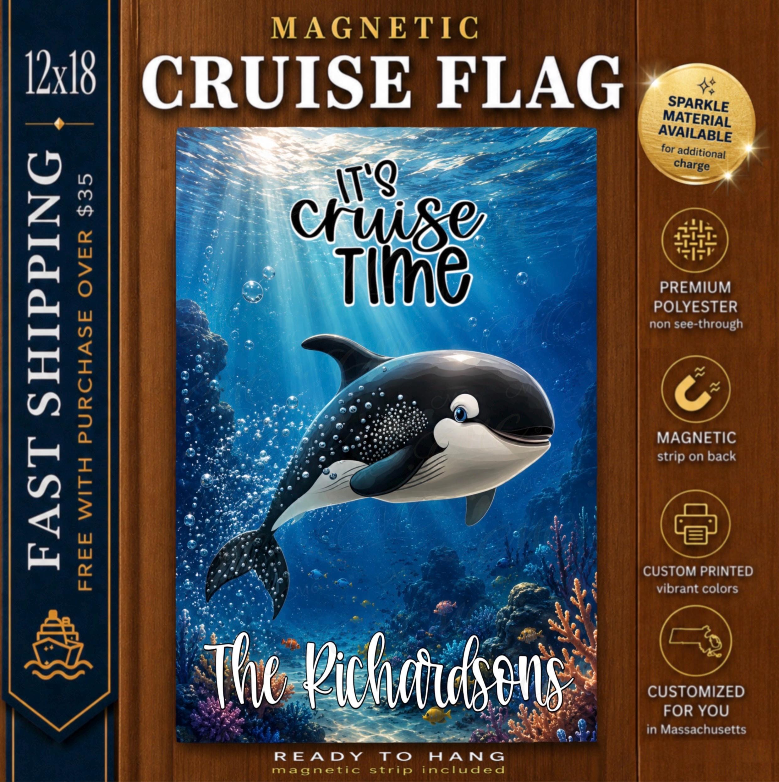 Cruise Door Magnet, Whale Cruise Door Sign