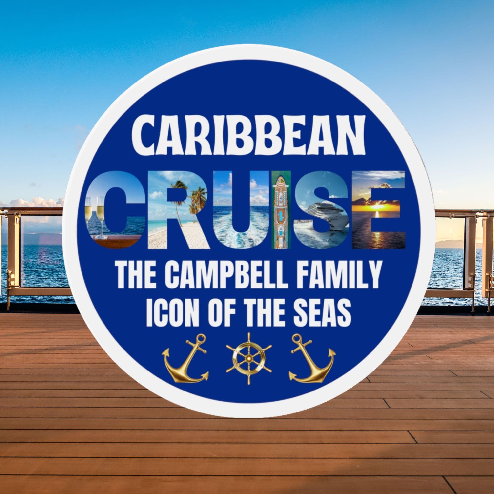 Personalized Caribbean Cruise Door Magnet, Cruise Magnets