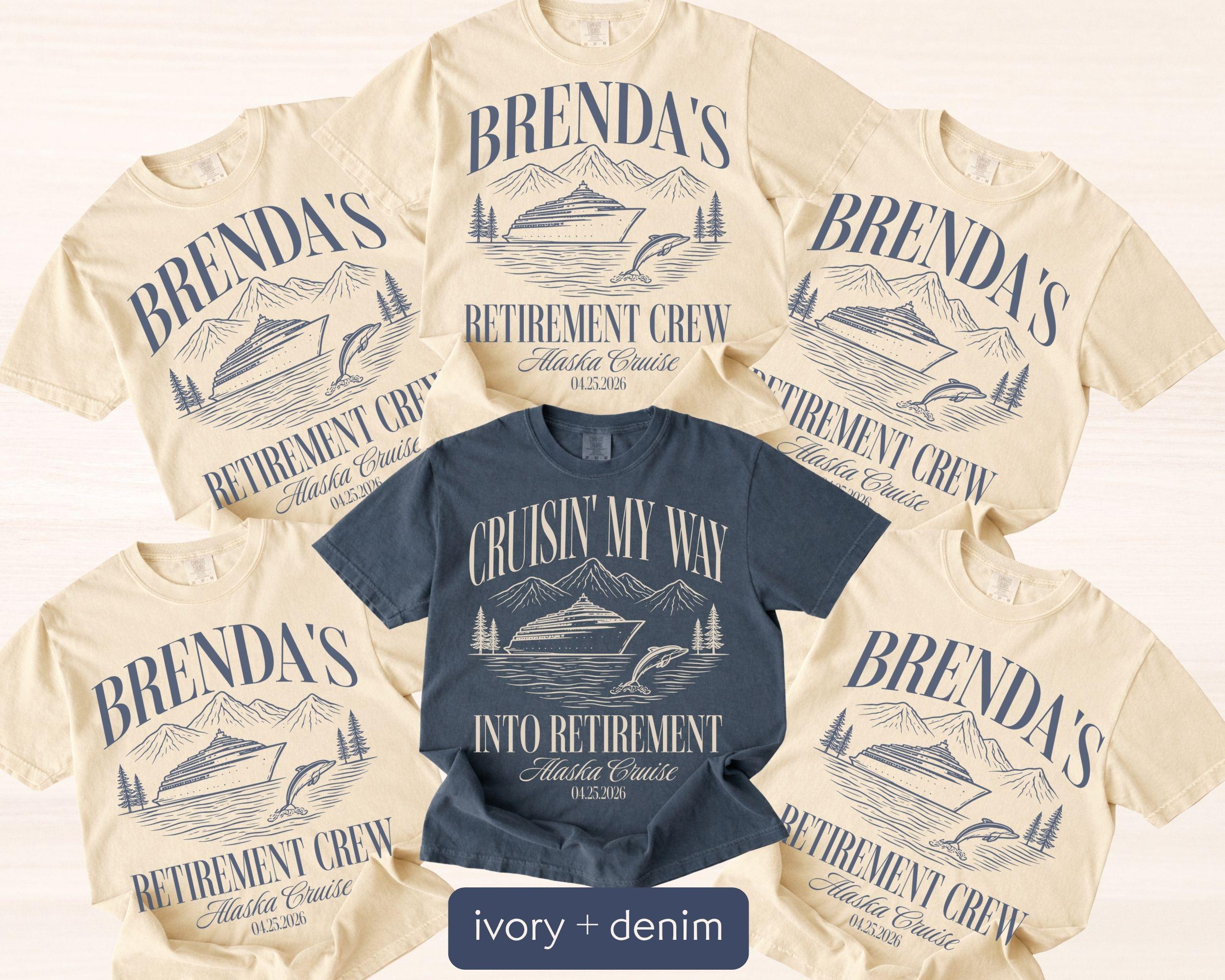 Custom Alaska Cruise Retirement Shirts, Family Cruise Group