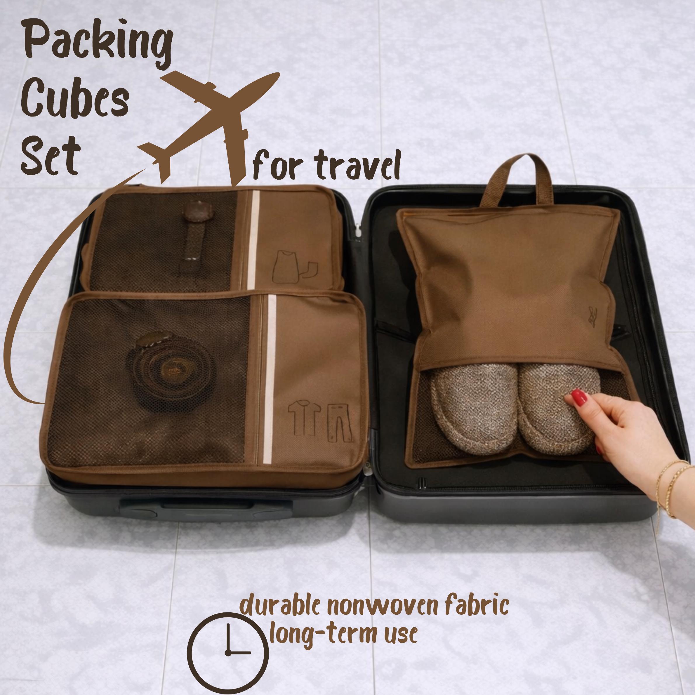 Travel Packing Cubes Set of 3: Luggage Organizers