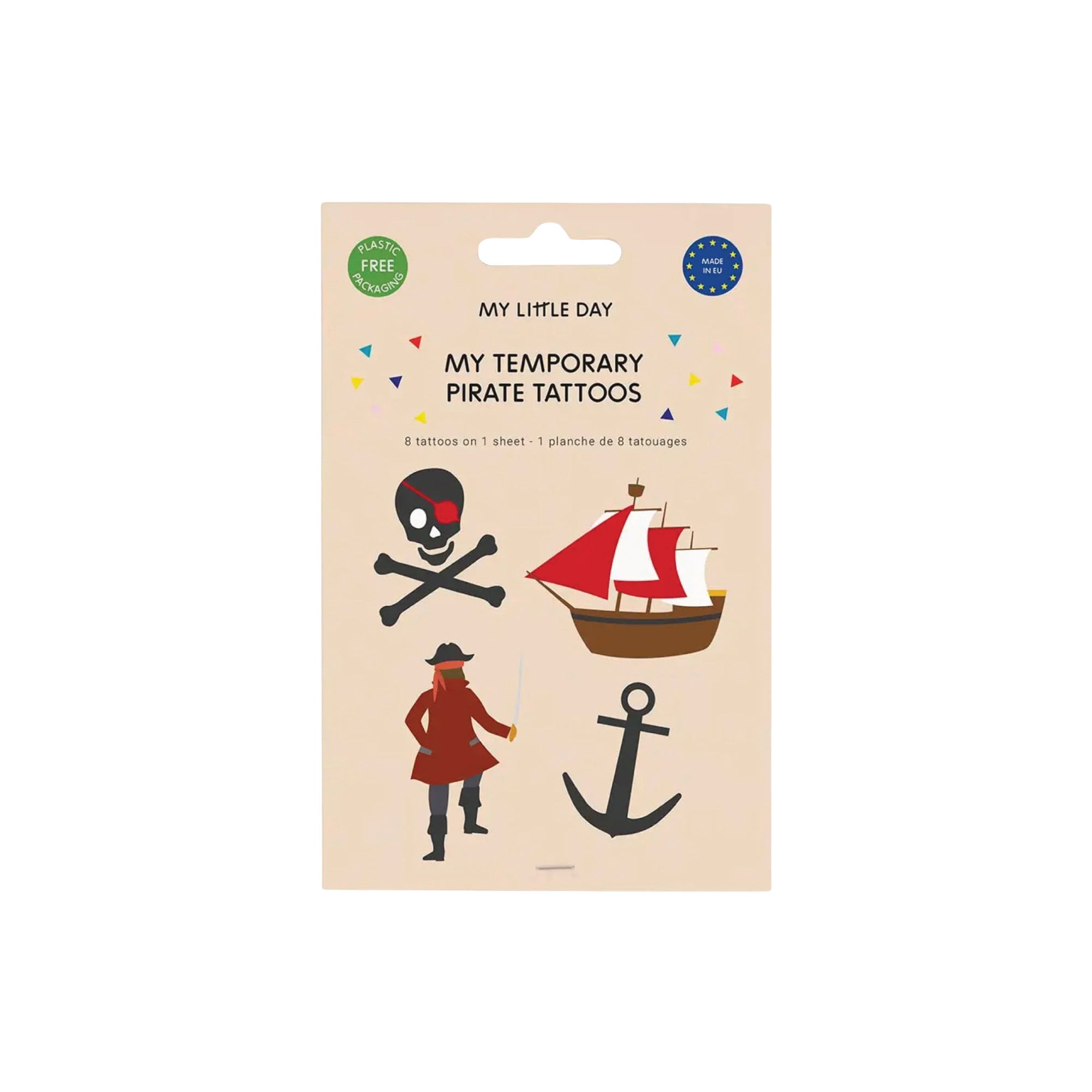Pirate Temporary Tattoos (8ct) - Kids Birthday Party Favors