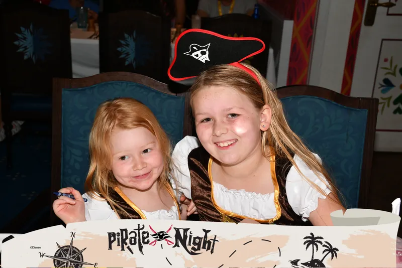 Our crew at dinner on pirate night